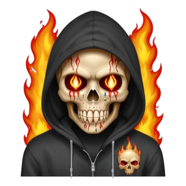 Bro I wanna skull with hoodie on the hoodie has to be on fire and I want matrix blood with the codes and weird numbers spilling out eyes and mouth almost give him a diamond grill in his mouth make it shinny where is the matrix symbols  sticker