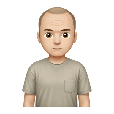 Carl from Sling Blade, neutral expression, full body, shown from sidee sticker