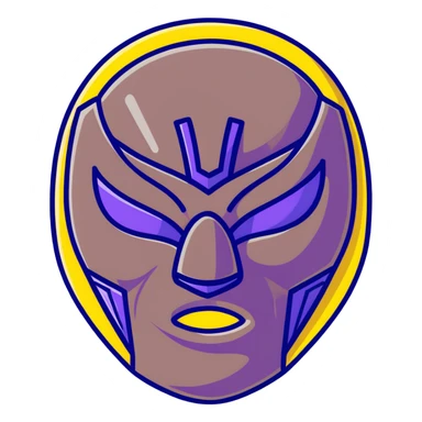 black and yellow luchador mask sticker