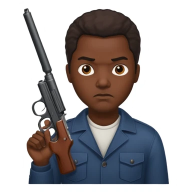 African American gang member terrorist with a gun sticker