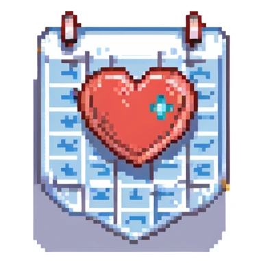 calendar with a heart and shield for life insurance sticker