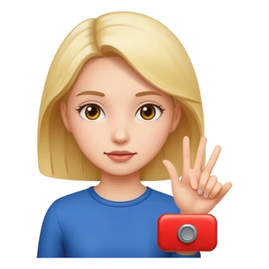 girl pushing a button  sticker