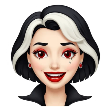 cruella de vil crying of laughter sticker