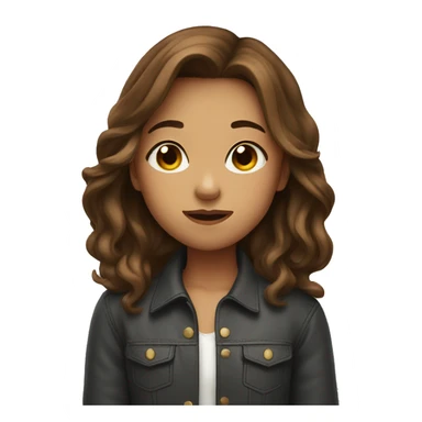 Girl with brown hair blowing a kiss sticker