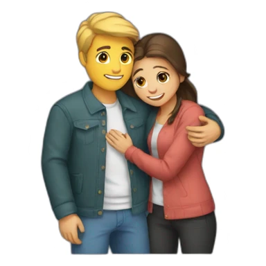 A boyfriend hug her girlfriend  sticker