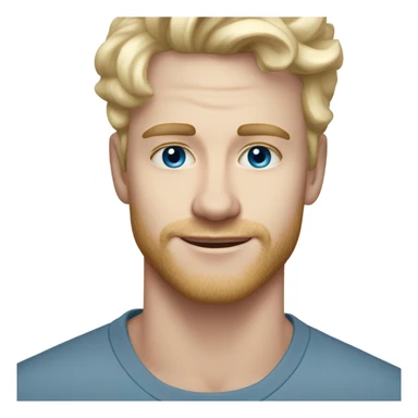 light curl blonde 30yo man blue eyed pale skin sticker