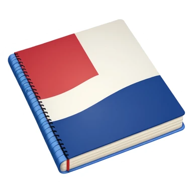 open notebook with French flag on the page sticker