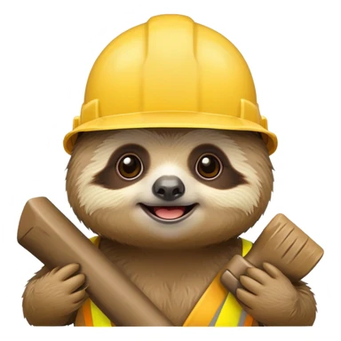 baby sloth face wearing a hard hat, no body sticker
