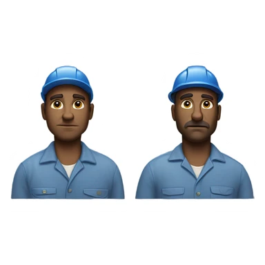 blue collar workers photorealistic serious sticker