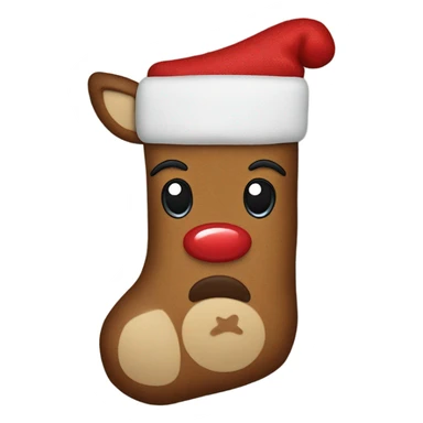 Rudolph the red nose reindeer Christmas stocking sticker