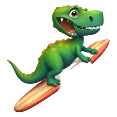 dinosaur riding a surfboard sticker