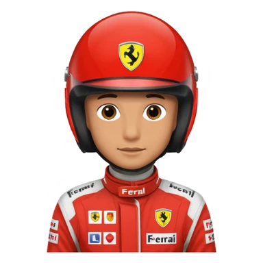 ferrari f1 driver headshot with helmet sticker