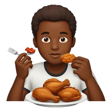 Black man eating chicken sticker