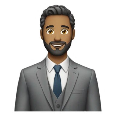 30 year old man with beard and gray suit sticker