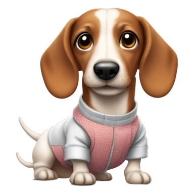 Cute sausage dog in clothes  sticker