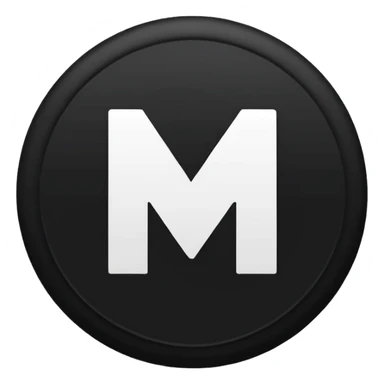 Black circle with “MB” written on in the middle of it. Nothing else sticker