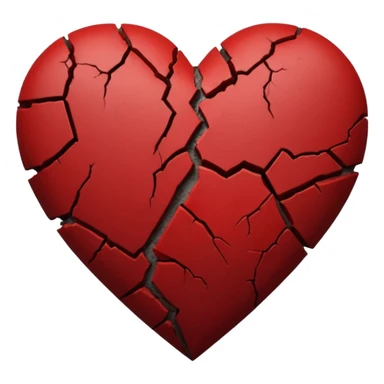 A dark red heart, broken and plastered together sticker