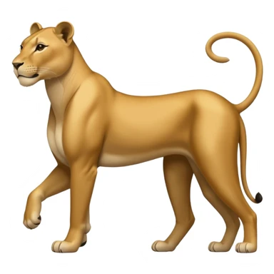 a lioness's silhouette with four legs sticker