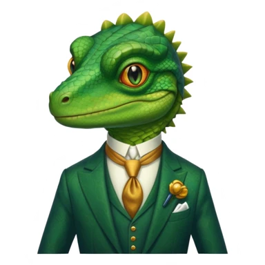 rich capitalist lizard king sticker