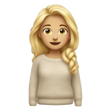 blonde girl in cozy sweater sticker