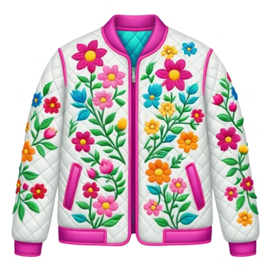 Quilted floral jacket sticker