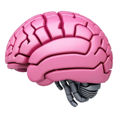 3d pink robotic brain in a form of earth from an angled perspective sticker