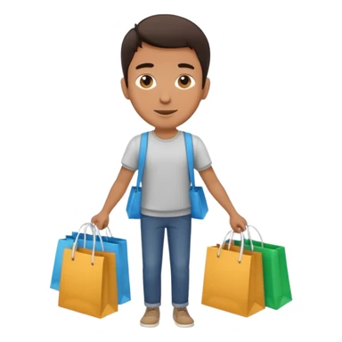 man with shopping bags sticker