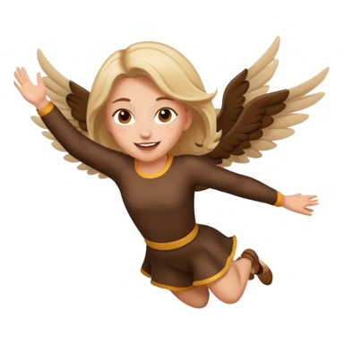 Girl flying sticker