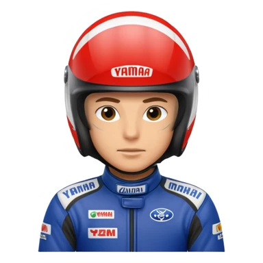 yamaha motor racer with helmet sticker