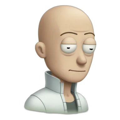 Tattooed bald man style Rick and Morty sticker