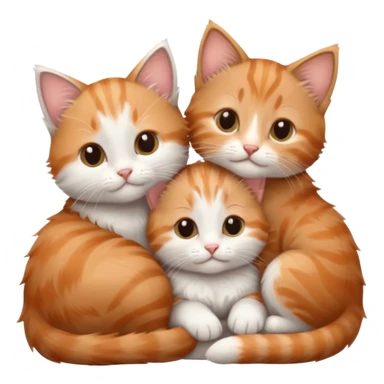 6 tiny kittens cuddling together all different colours, the first one is grey and white, the second is ginger and white and the third is brown tabby and white sticker