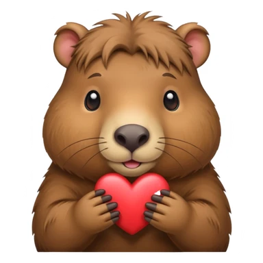 Capibara tierno con un corazón sticker