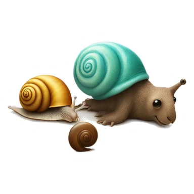 snail and bear on the beach sticker