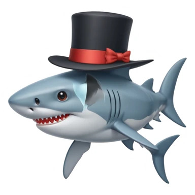 Shark with a top hat sticker