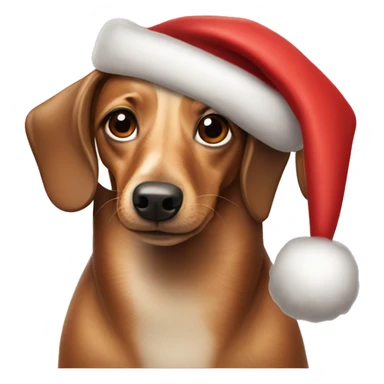 Wiener dog with Santa hat sticker