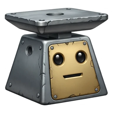 Anvil with a face sticker