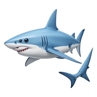 A blue shark in black-and-white nike sneakers sticker