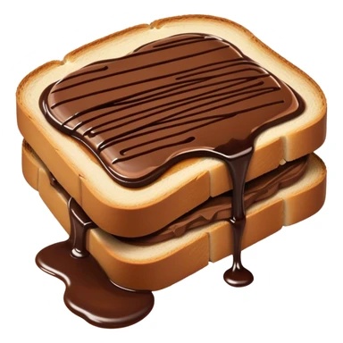 slice of bread with with a squeeze of nutella sauce on top sticker