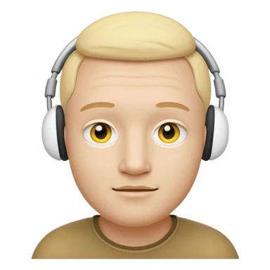 A yellow face exactly like this « 😶 » and wearing airpods max sticker