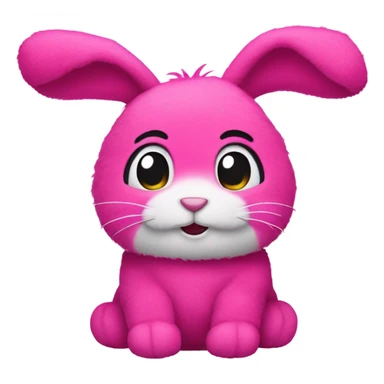 Hot pink cute stuffed animal bunny sticker