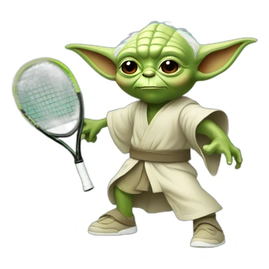 Yoda playing padel tennis sticker