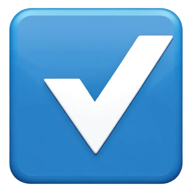 I want a blue background and a white checkmark inside it emoji which I will call the "Fake Roblox Verified Badge Emoji" and the blue background should be square and it should be the "🟦" emoji being the background sticker