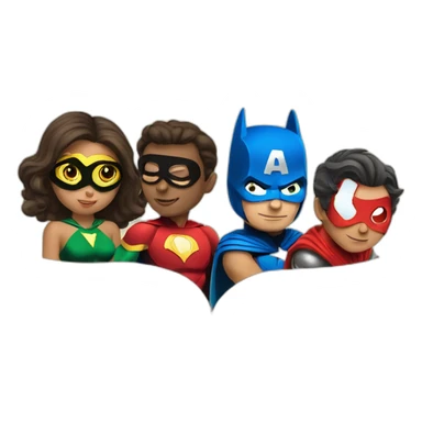 three superheroes reading books sticker