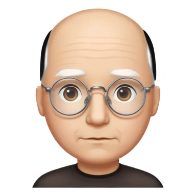 chauve cheveux blanc visage rond lunette gros sourcils sticker