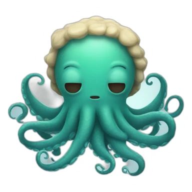 cute kraken with closed eyes sticker