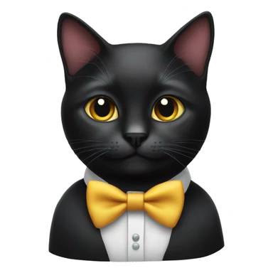 black cat wearing bow tie sticker