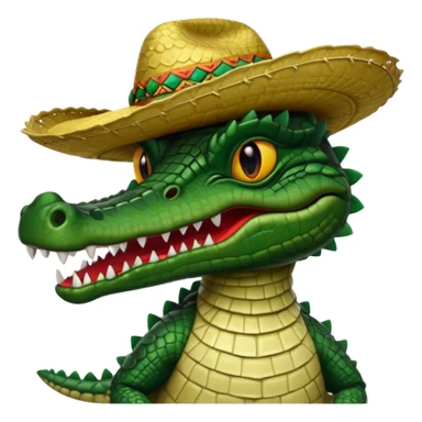 caiman con sombrero que no se ea infantil sino imponente sticker