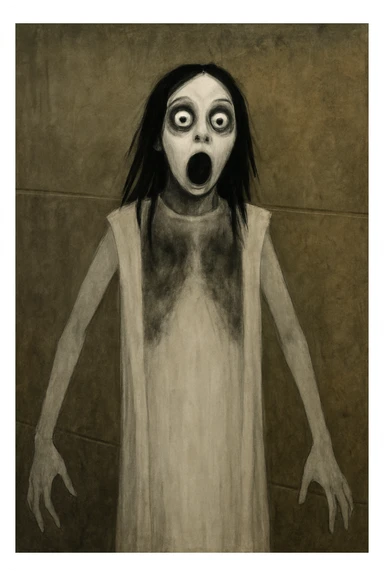 Make the character look surprised, keeping the same style and background as the original image. sticker