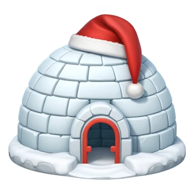 igloo xmas santa hat sticker