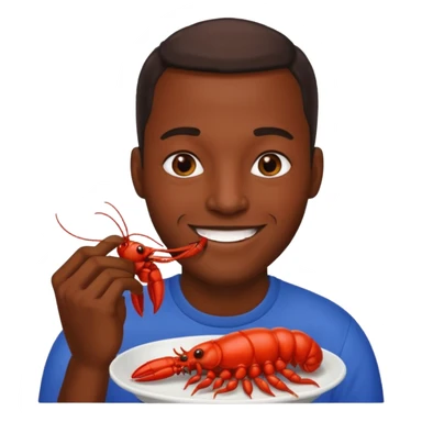 Black man eating crawfish sticker